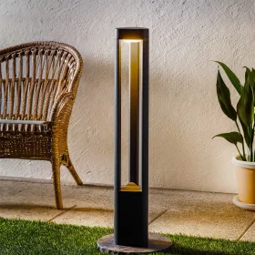 DALLAS modern, antracit színű, lefelé világító LED kerti oszlop, 80cm, meleg fehér fénnyel