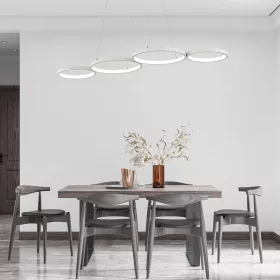 NELA modern, fehér, kör alakú LED függeszték távirányítóval, dimmelhető és CCT funkcióval