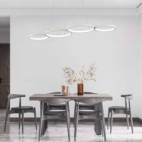 NELA modern, fehér, kör alakú LED függeszték távirányítóval, dimmelhető és CCT funkcióval