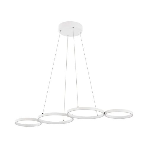 NELA modern, fehér, kör alakú LED függeszték távirányítóval, dimmelhető és CCT funkcióval