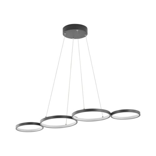 NELA modern, fekete, kör alakú LED függeszték távirányítóval, dimmelhető és CCT funkcióval