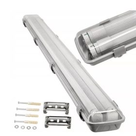 Berge 120 cm-es por- és vízálló IP65 ipari LED lámpatest átlátszó burával és fénycsövekkel