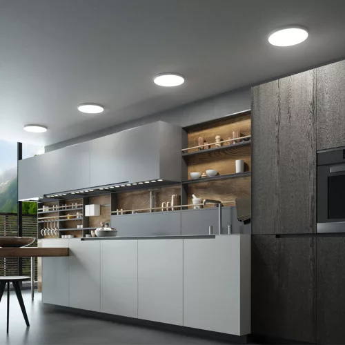 Braytron JADE 20W ultra slim kerek LED mennyezeti lámpa, 3in1 CCT színhőmérséklet mikrokapcsolóval állítható, IP40 porvédelemmel.