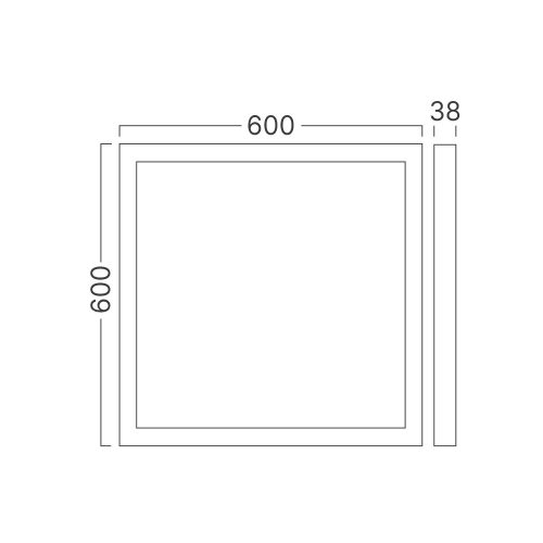 Falon kívüli készre szerelt Braytron 60x60 cm LED panel beépített kerettel és IP40 bogármentes védelemmel