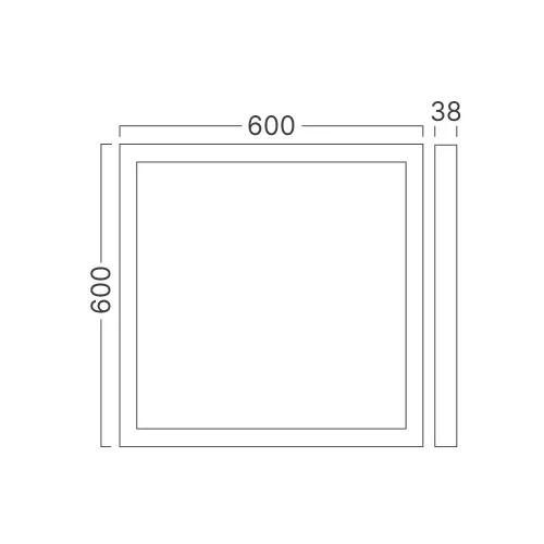 Falon kívüli készre szerelt Braytron 60x60 cm LED panel beépített kerettel és IP40 bogármentes védelemmel