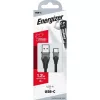 Energizer C610CGBK 1.2 méter hosszú kéttónusú fekete-szürke harisnyázott szőtt USB-C töltő és adatkábel