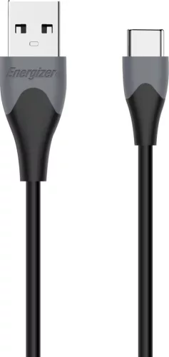 Energizer C610CGBK 1.2 méter hosszú kéttónusú fekete-szürke harisnyázott szőtt USB-C töltő és adatkábel