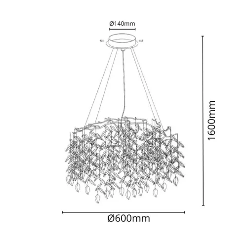 Luxus függő kristály csillár Ø60cm 9xG9