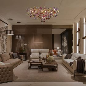 Luxury FLOW mennyezeti kristály csillár Ø80cm 12xG9