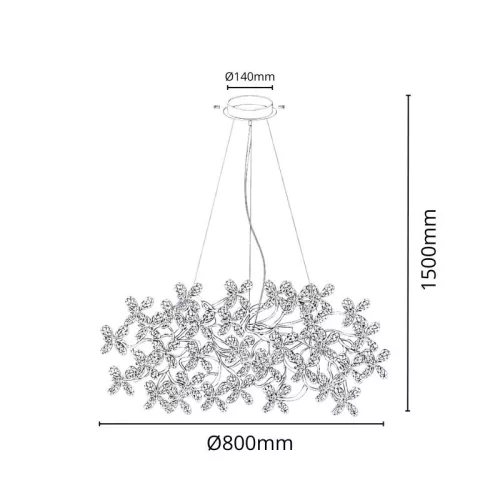 Luxury FLOW mennyezeti kristály függő csillár Ø80cm 12xG9