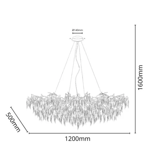 Függő kristály csillár Ø120cm 15xG9