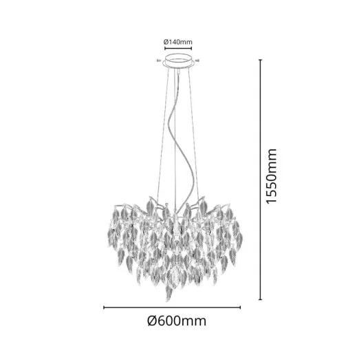 Függő kristály csillár Ø60cm 10xG9