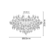 Mennyezeti kristály csillár Ø80cm 12xG9