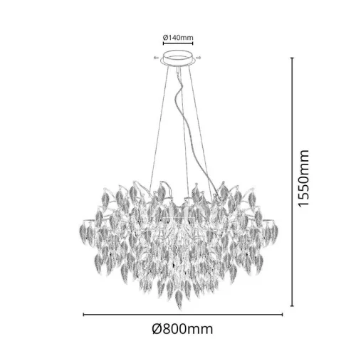 Függő kristály csillár Ø80cm 12xG9