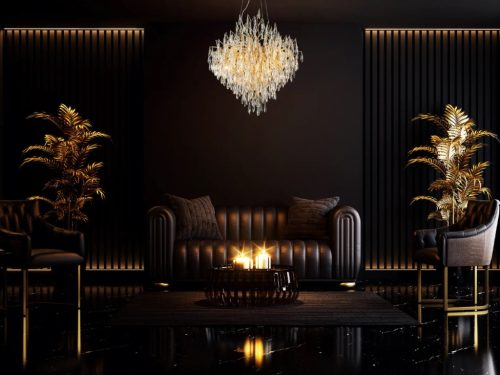 Luxury mennyezeti függő kristály csillár Ø80cm 12xG9