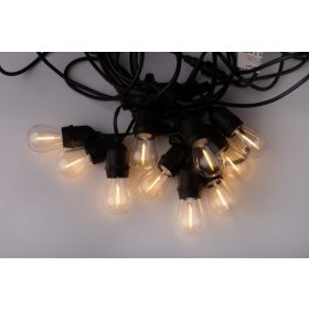 Kültéri izzósor 10 méter, 10xE27 foglalat+10db LED izzó