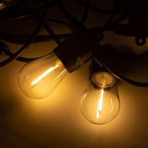 Napelemes izzósor 10 méter, 10xE27 foglalat+10db LED izzó