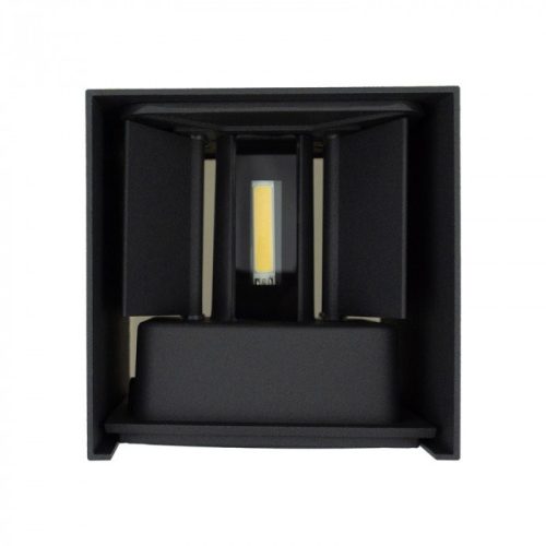 Modern antracit színű, fel-le világító kocka formájú kültéri fali lámpa