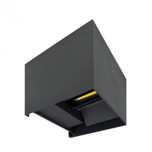 Modern antracit színű, fel-le világító kocka formájú kültéri fali lámpa