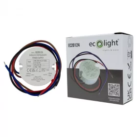 Kerek, 15W-os, IP67 vízálló LED tápegység, 60-as szerelvénydobozba építhető kivitelben