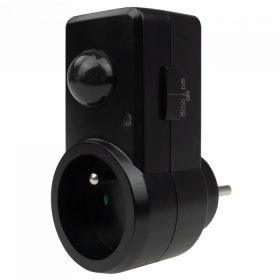   Konnektorba dugható mozgásérzékelő szenzor PIR 300W fekete-EcoLight