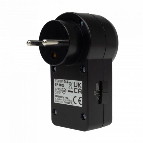 Konnektorba dugható mozgásérzékelő szenzor PIR 300W fekete-EcoLight