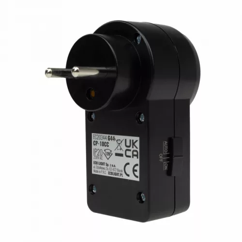 Konnektorba dugható mozgásérzékelő szenzor PIR 300W fekete-EcoLight