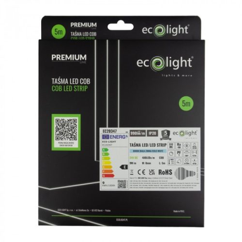 Prémium COB LED szalag tekercs 6000K hideg fehér színhőmérséklettel