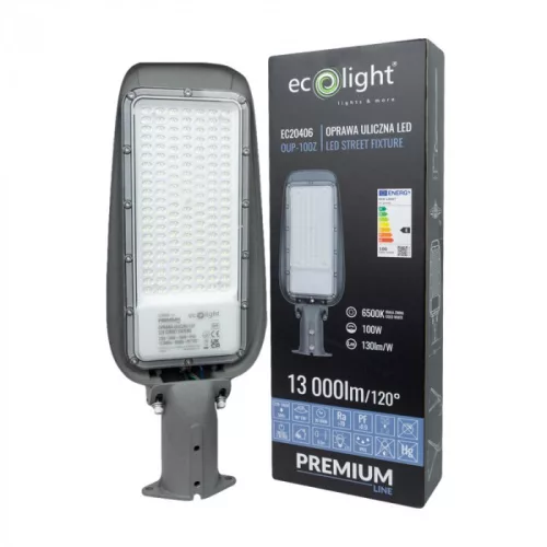 PRÉMIUM utcai LED lámpa 100W 13000lm 6500K 130lm/W 3 év garancia