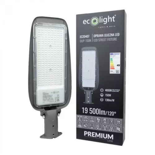 PRÉMIUM utcai LED lámpa 150W 19500lm 4000K 130lm/W 3 év garancia