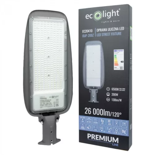 PRÉMIUM utcai LED lámpa 200W 26000lm 6500K 130lm/W 3 év garancia