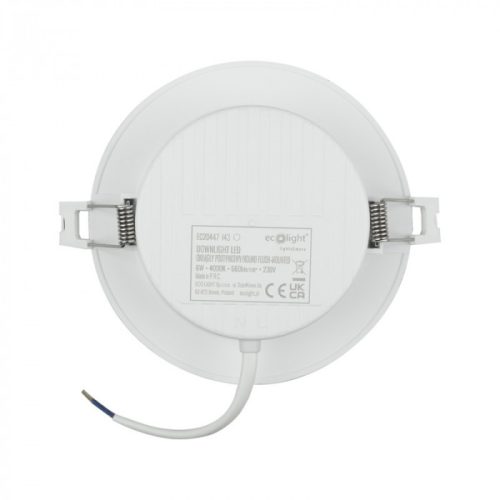 Beépíthető kör LED panel 6W 660lm 4000K Ø120mm IP20 - Eco Light