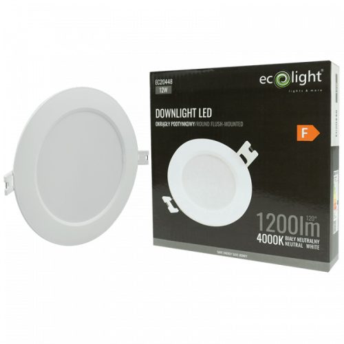 Beépíthető kör LED panel 12W 1200lm 4000K Ø170mm IP20 - Eco Light