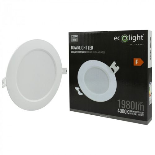 Beépíthető kör LED panel 18W 1980lm 4000K Ø220mm IP20 - Eco Light