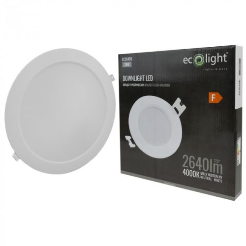 Beépíthető kör LED panel 24W 2640lm 4000K Ø295mm IP20 - Eco Light