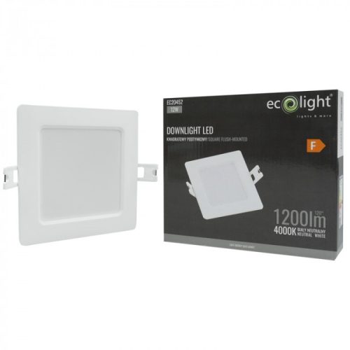 Beépíthető LED panel 12W 1200lm 4000K 170x170mm IP20 négyzet - Eco Light