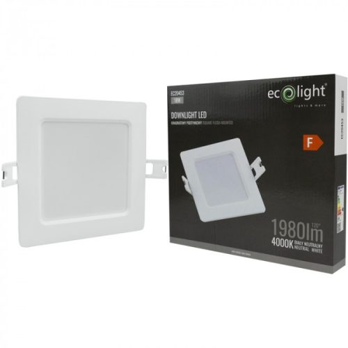Beépíthető LED panel 18W 1980lm 4000K 220x220mm IP20 négyzet - Eco Light