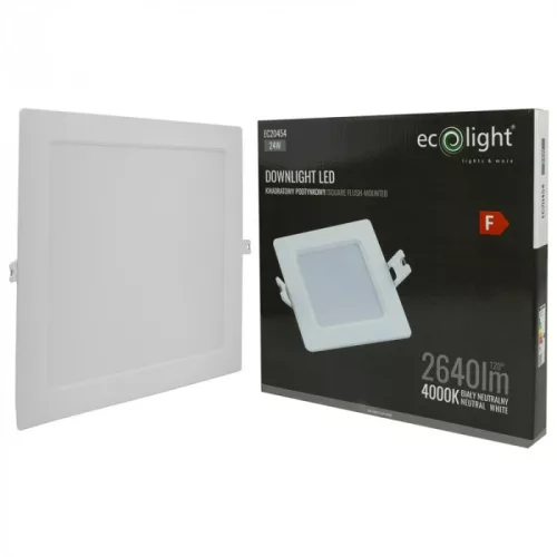 Beépíthető LED panel 24W 2640lm 4000K 295x295mm IP20 négyzet - Eco Light