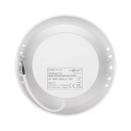 Felületre szerelhető LED panel Kör 6W 660lm 4000K Ø120mm IP20-Eco Light