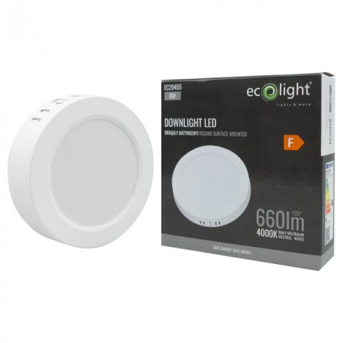 Felületre szerelhető LED panel Kör 6W 660lm 4000K Ø120mm IP20-Eco Light