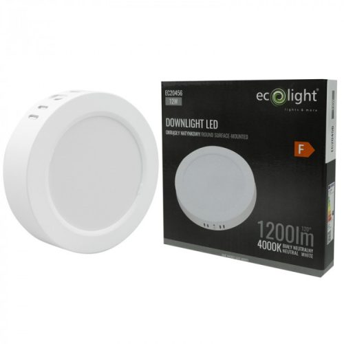 Felületre szerelhető LED panel Kör 12W 1200lm 4000K Ø170mm IP20-Eco Light
