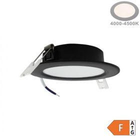   Beépíthető fekete kör LED panel 6W 660lm 4000K Ø120mm IP20 - Eco Light