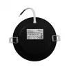 Beépíthető fekete kör LED panel 6W 660lm 4000K Ø120mm IP20 - Eco Light