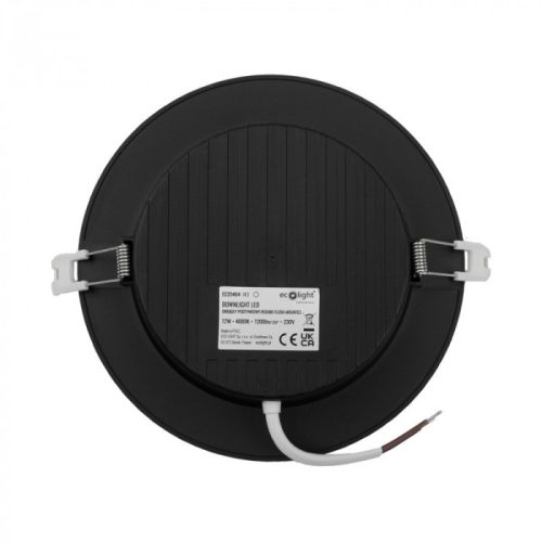Beépíthető fekete kör LED panel 12W 1200lm 4000K Ø170mm IP20 - Eco Light