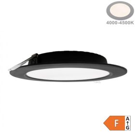   Beépíthető fekete kör LED panel 18W 1980lm 4000K Ø220mm IP20 - Eco Light