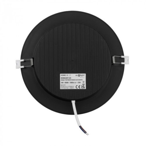 Beépíthető fekete kör LED panel 18W 1980lm 4000K Ø220mm IP20 - Eco Light
