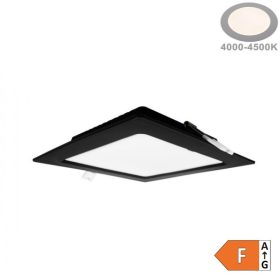   Beépíthető fekete LED panel 12W 1200lm 4000K 170x170mm IP20 négyzet - Eco Light