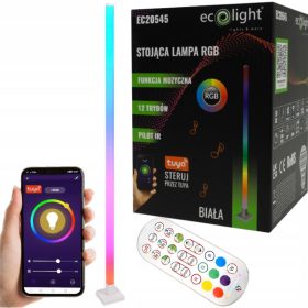   RGB fényoszlop állólámpa zene és app vezérléssel 150cm fehér talp