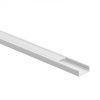 Fehér, falon kívüli alumínium LED profil 2 méteres hosszban, tejfehér fedéllel, fehér bútorokhoz.