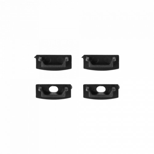 Fekete, falon kívüli alumínium LED profil 2 méteres hosszban, tejfehér fedéllel, modern és loft terekbe.